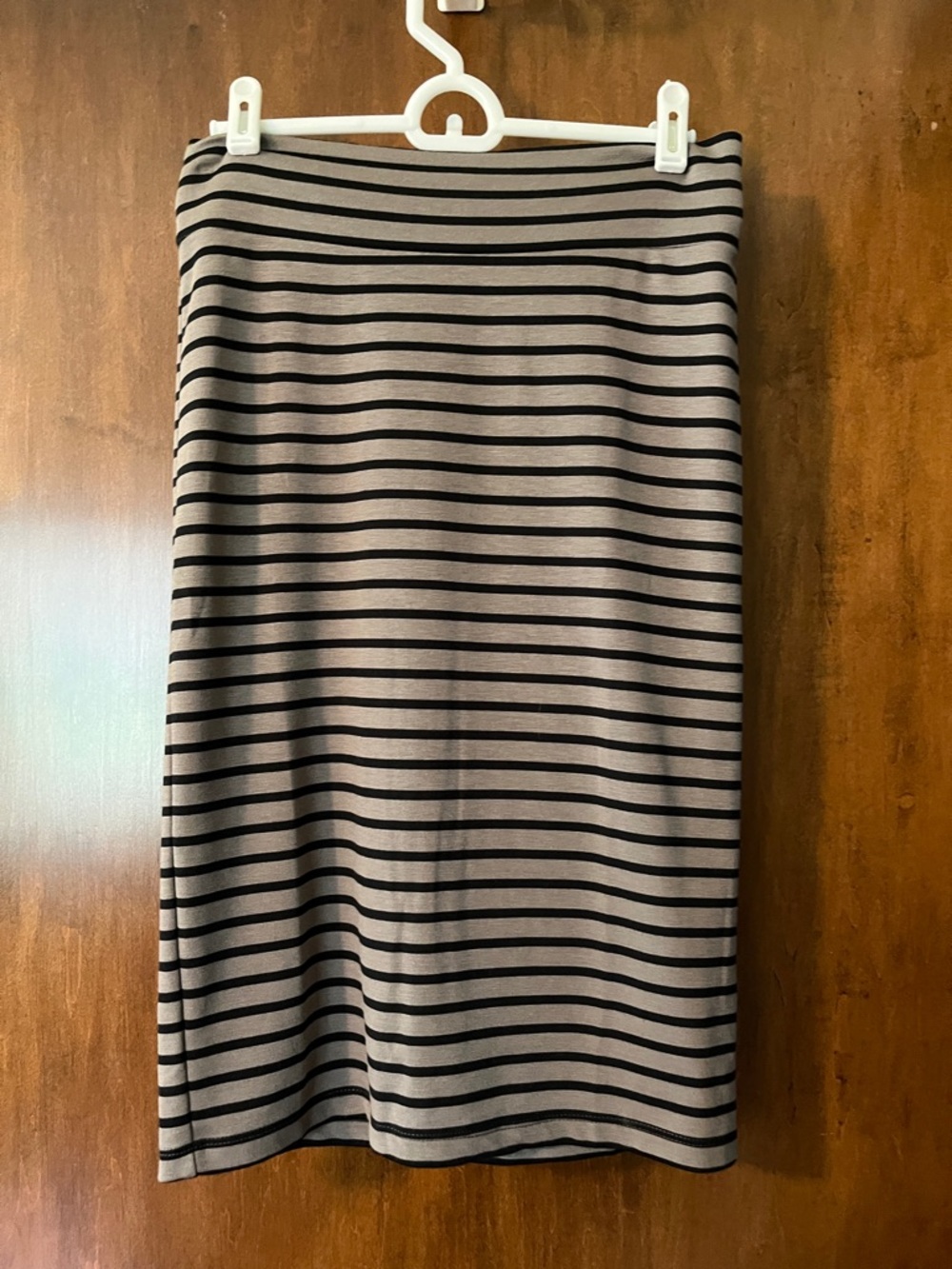 Striped Black and Gray Pencil Skirt - Classic Women’s Skirt